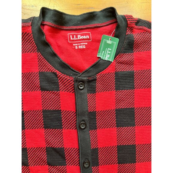 L.L. Bean Mens Plaid Onepiece Pajamas With Button Front & Cuffs Christmas Small - Picture 8 of 8